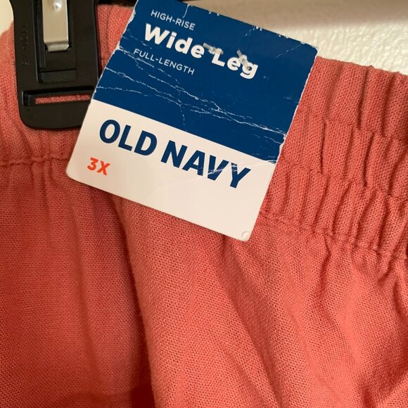 Old Navy Women’s High-Waisted Linen-Blend Wide-Leg Pants Amber Glow Plus Size 3X - Picture 9 of 11